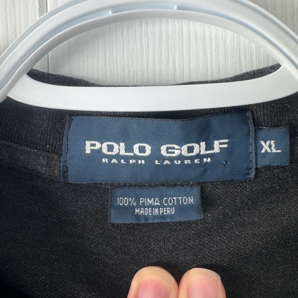 Polo Golf Ralph Lauren Dark Grey Long Sleeve Polo XL Pima Cotton Peru